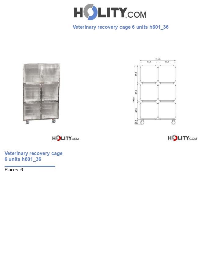Veterinary recovery cage 6 units h601_36