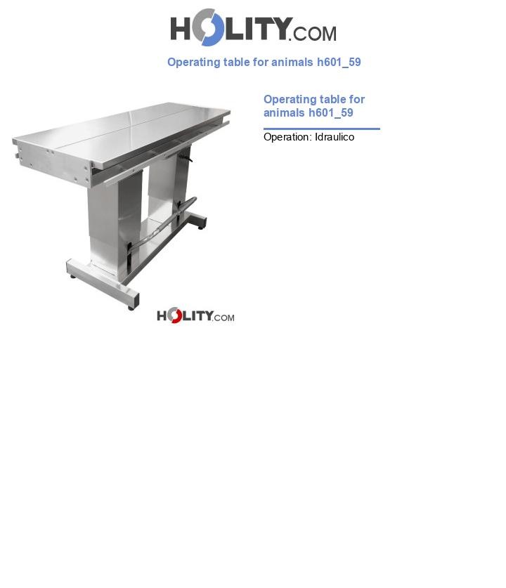 Operating table for animals h601_59