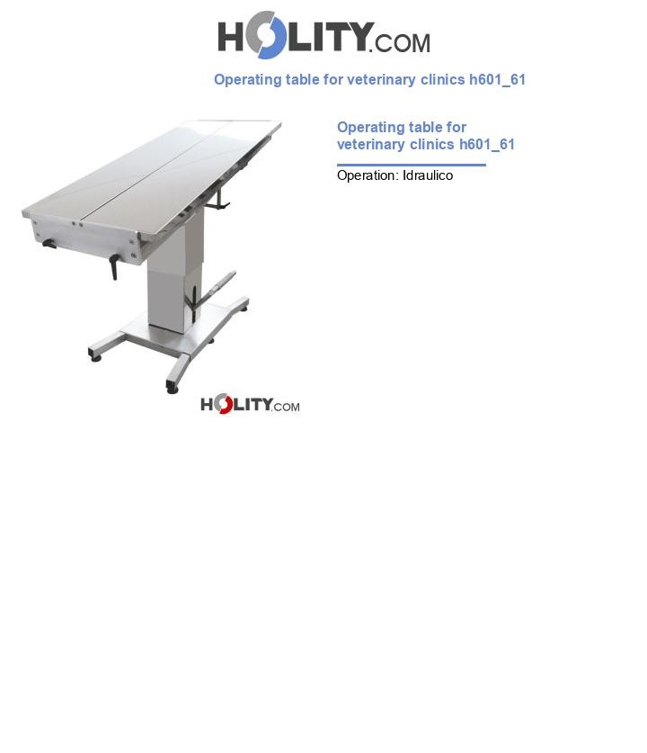 Operating table for veterinary clinics h601_61