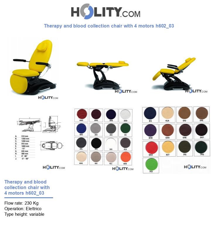 Therapy and blood collection chair with 4 motors h602_03