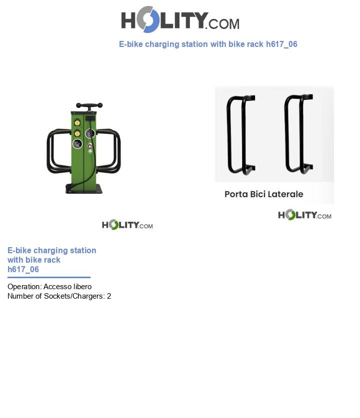 E-bike charging station with bike rack h617_06