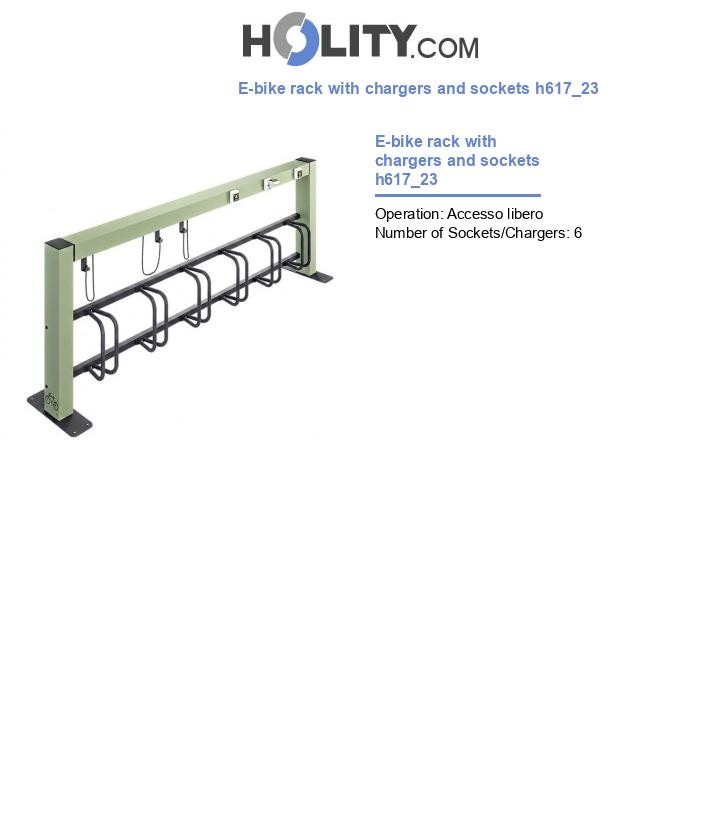 E-bike rack with chargers and sockets h617_23