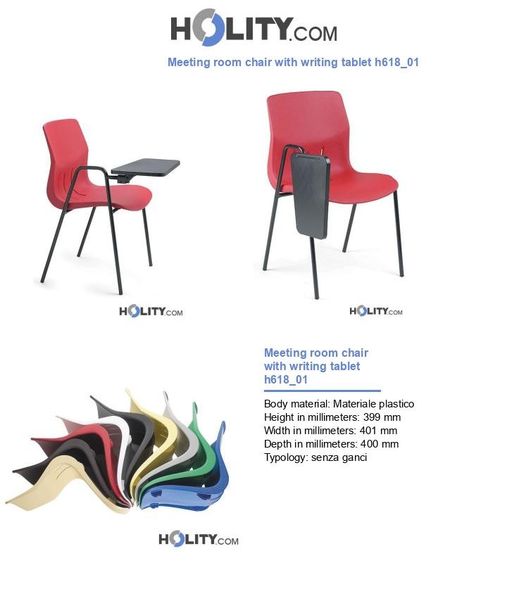 Meeting room chair with writing tablet h618_01