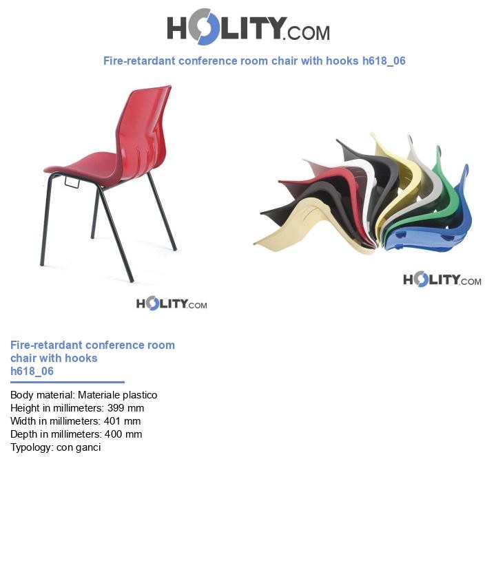 Fire-retardant conference room chair with hooks h618_06