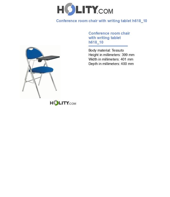 Conference room chair with writing tablet h618_10