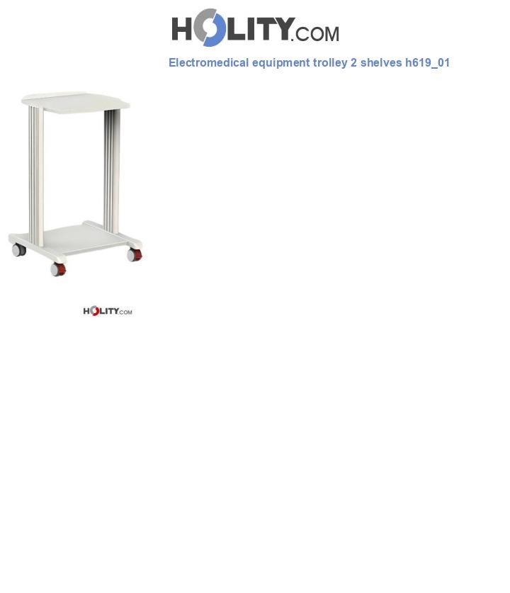 Electromedical equipment trolley 2 shelves h619_01