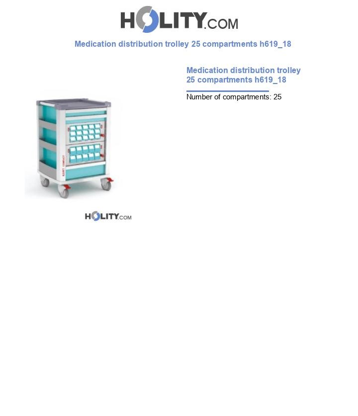 Medication distribution trolley 25 compartments h619_18