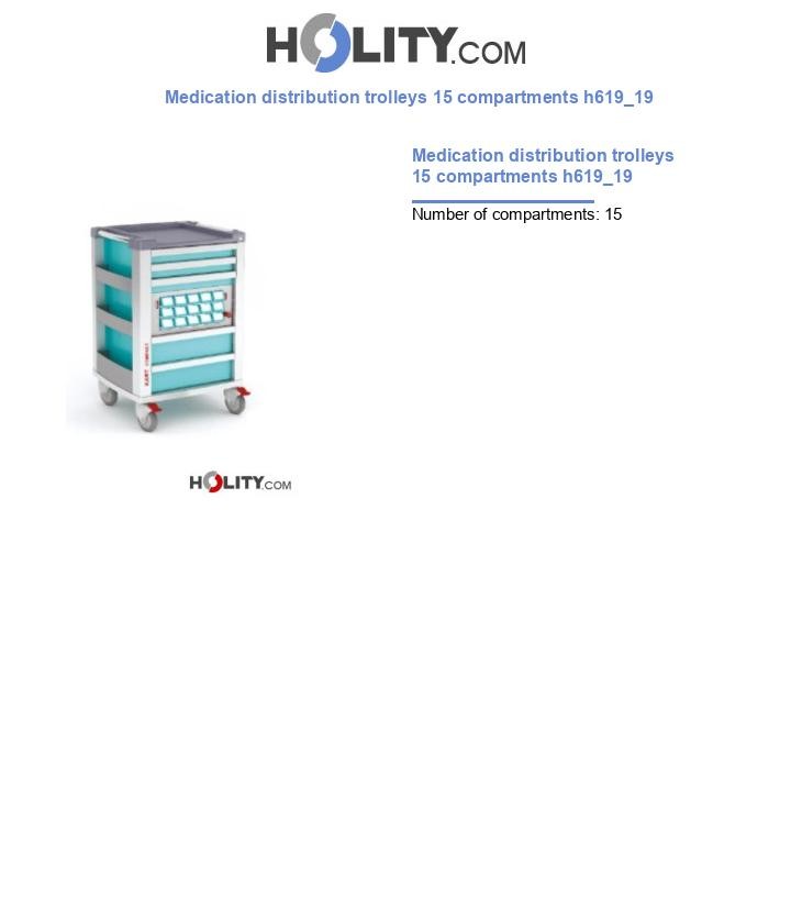 Medication distribution trolleys 15 compartments h619_19