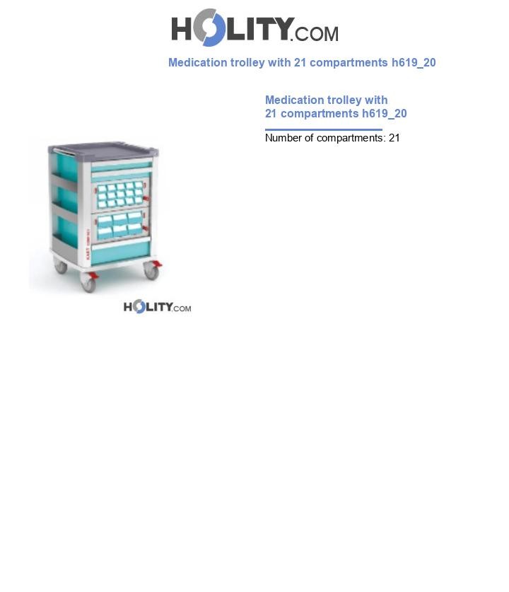 Medication trolley with 21 compartments h619_20