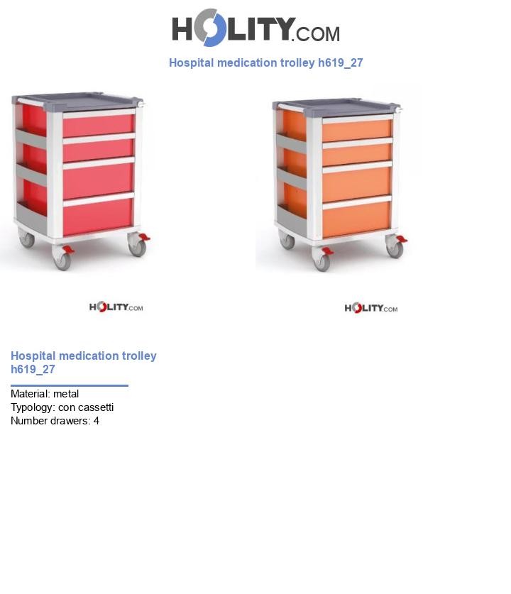 Hospital medication trolley h619_27