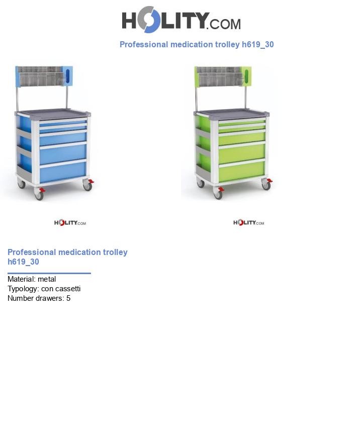 Professional medication trolley h619_30