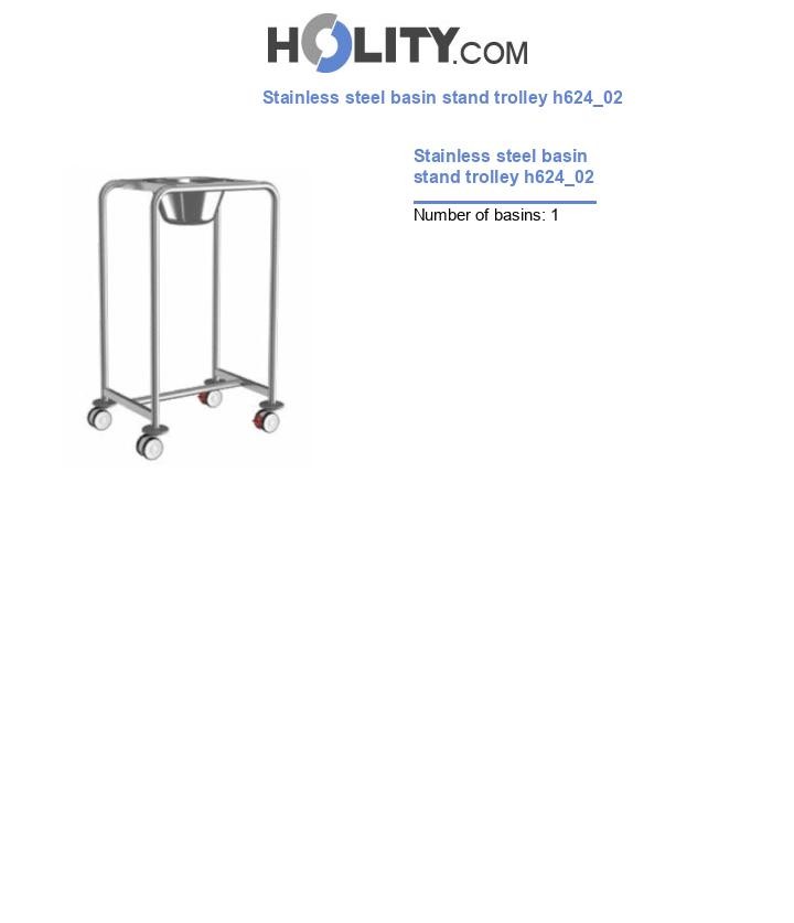 Stainless steel basin stand trolley h624_02