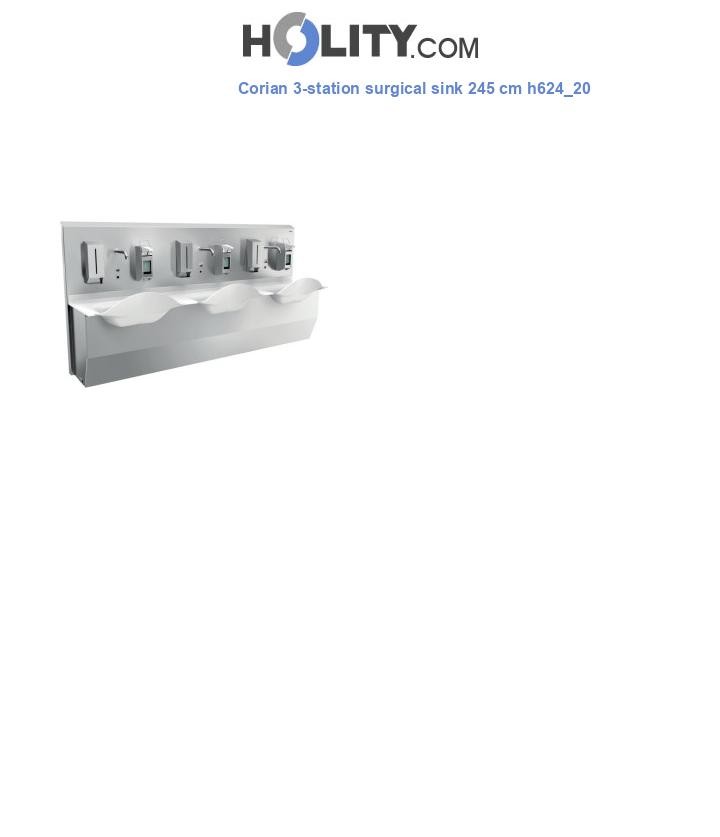Corian 3-station surgical sink 245 cm h624_20