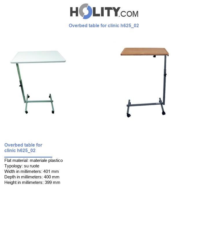 Overbed table for clinic h625_02