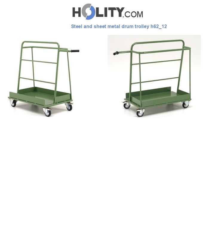 Steel and sheet metal drum trolley h62_12