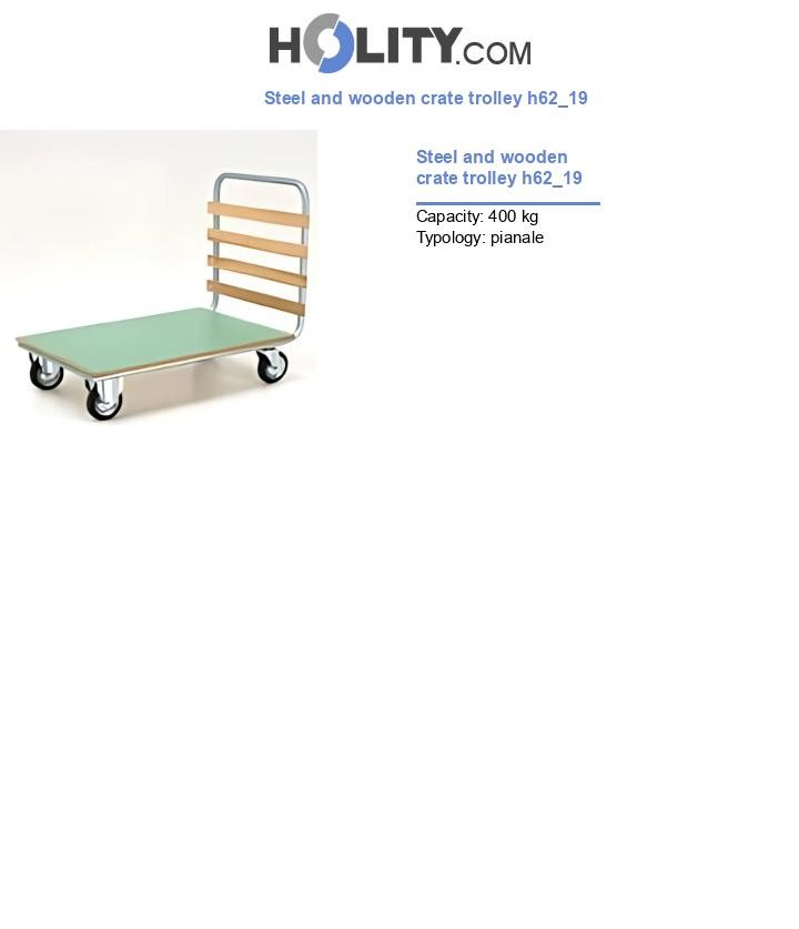 Steel and wooden crate trolley h62_19