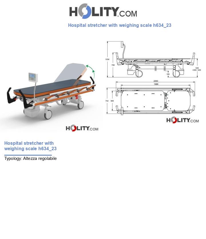 Hospital stretcher with weighing scale h634_23