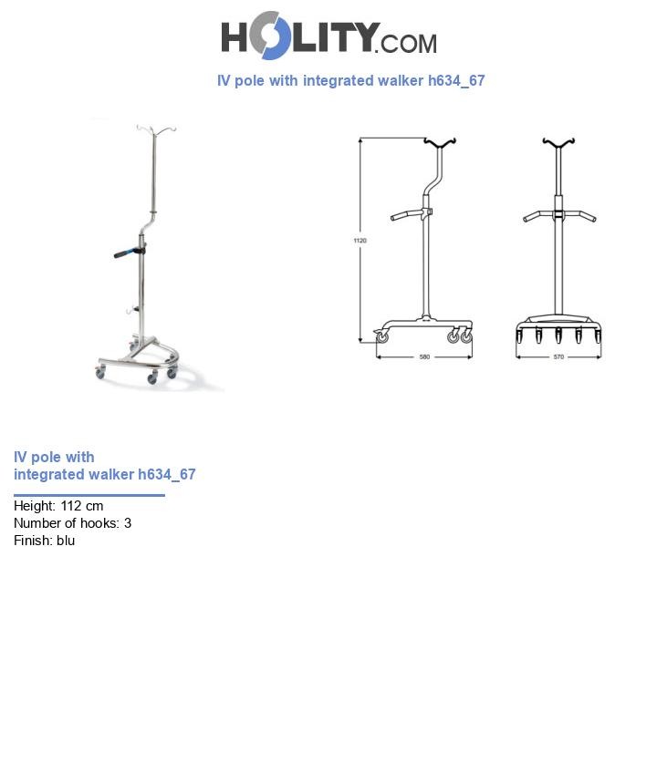 IV pole with integrated walker h634_67