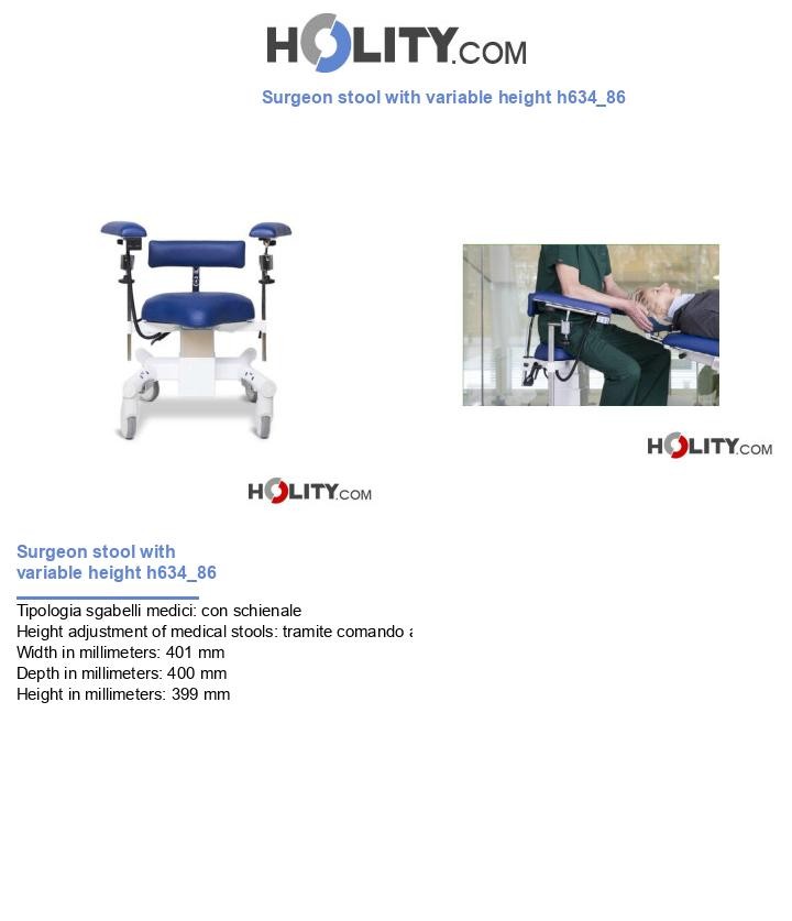 Surgeon stool with variable height h634_86