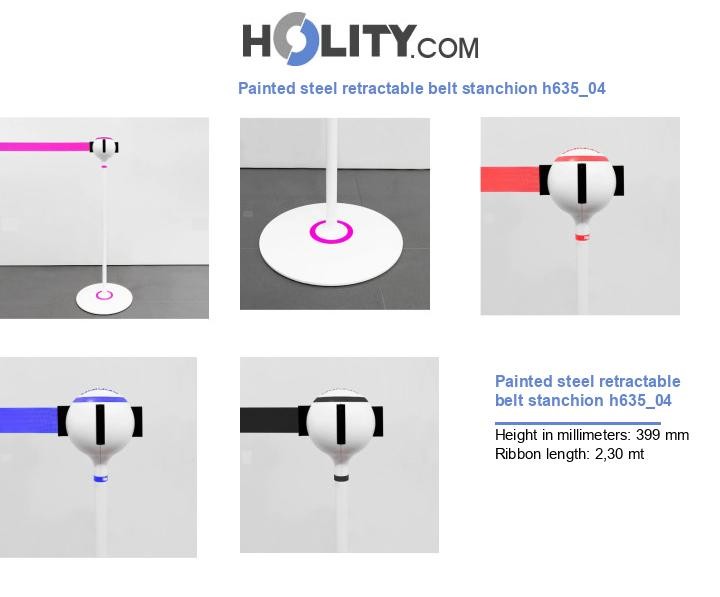 Painted steel retractable belt stanchion h635_04