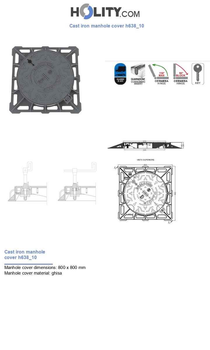 Cast iron manhole cover h638_10