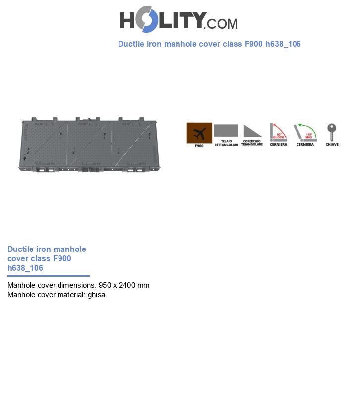 Ductile iron manhole cover class F900 h638_106
