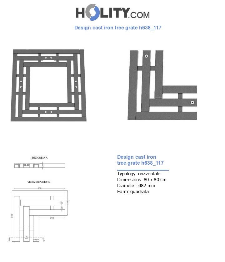 Design cast iron tree grate h638_117