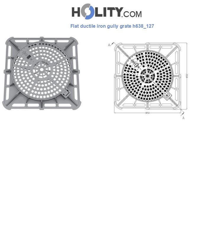 Flat ductile iron gully grate h638_127