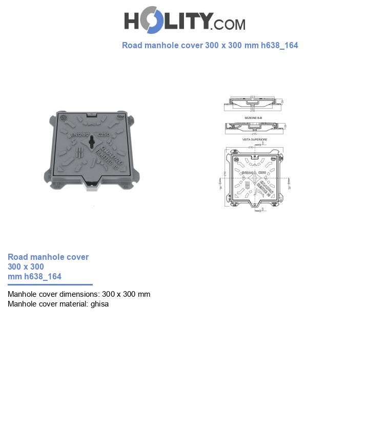 Road manhole cover 300 x 300 mm h638_164