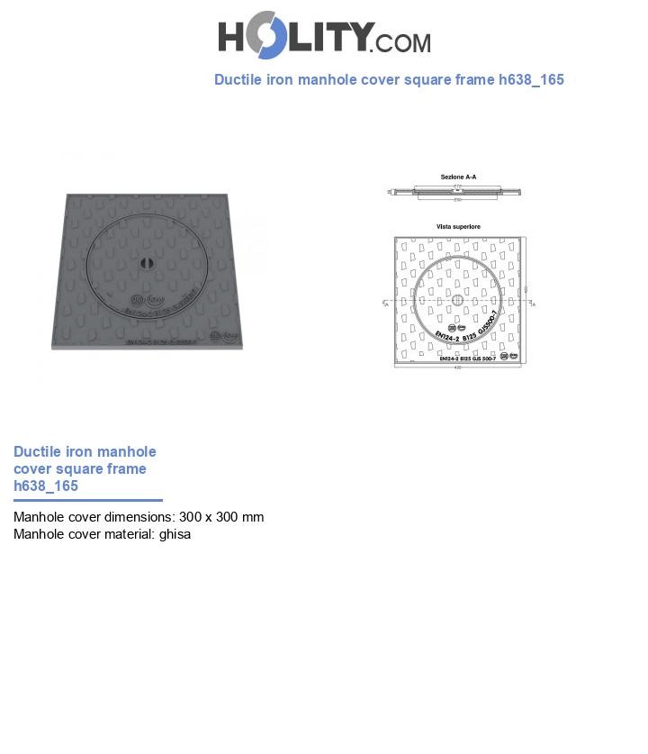 Ductile iron manhole cover square frame h638_165