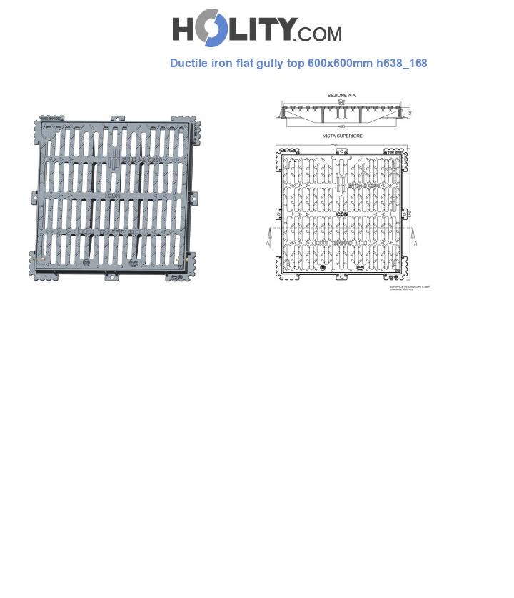 Ductile iron flat gully top 600x600mm h638_168