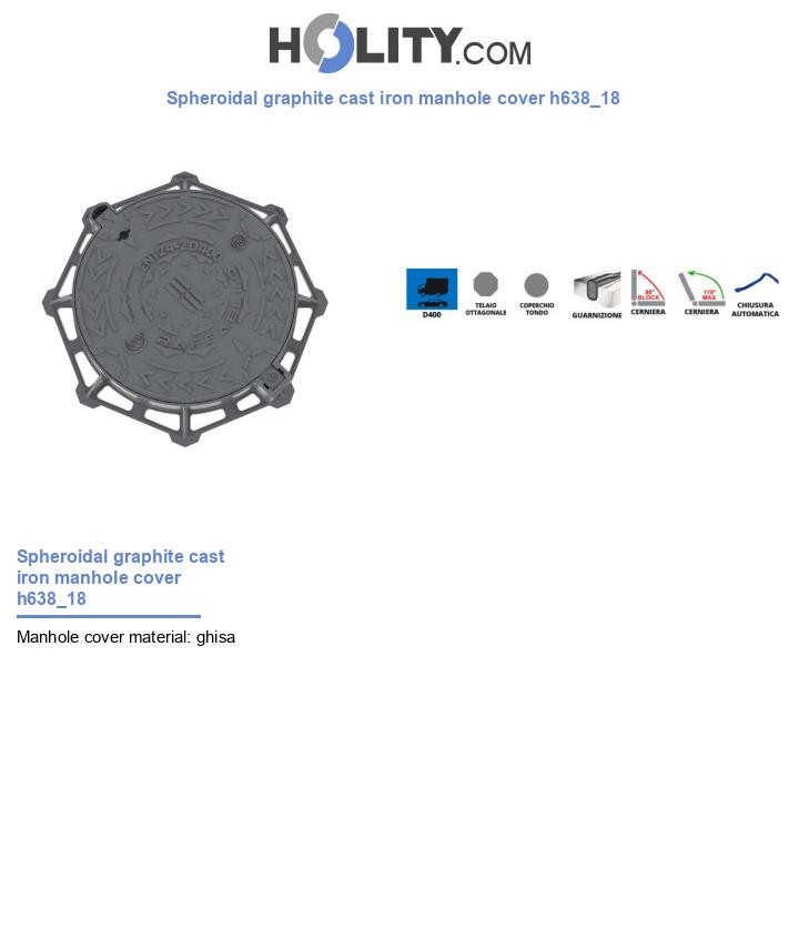 Spheroidal graphite cast iron manhole cover h638_18