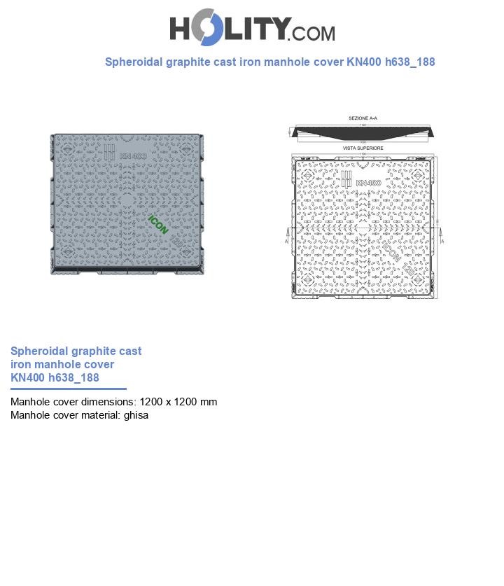 Spheroidal graphite cast iron manhole cover KN400 h638_188