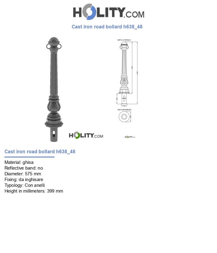 Cast iron road bollard h638_48