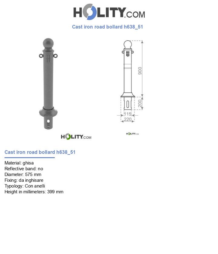 Cast iron road bollard h638_51