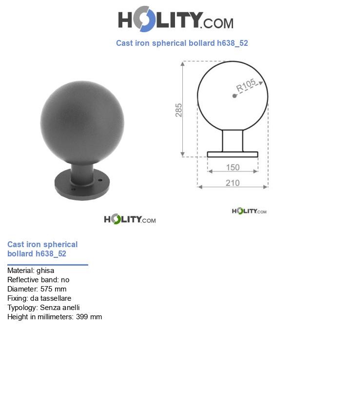 Cast iron spherical bollard h638_52