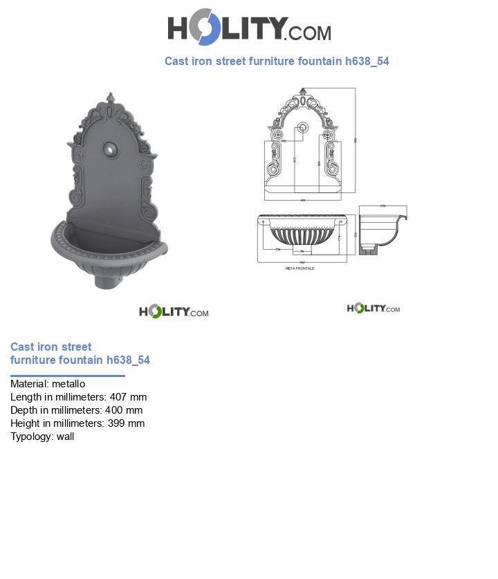 Cast iron street furniture fountain h638_54