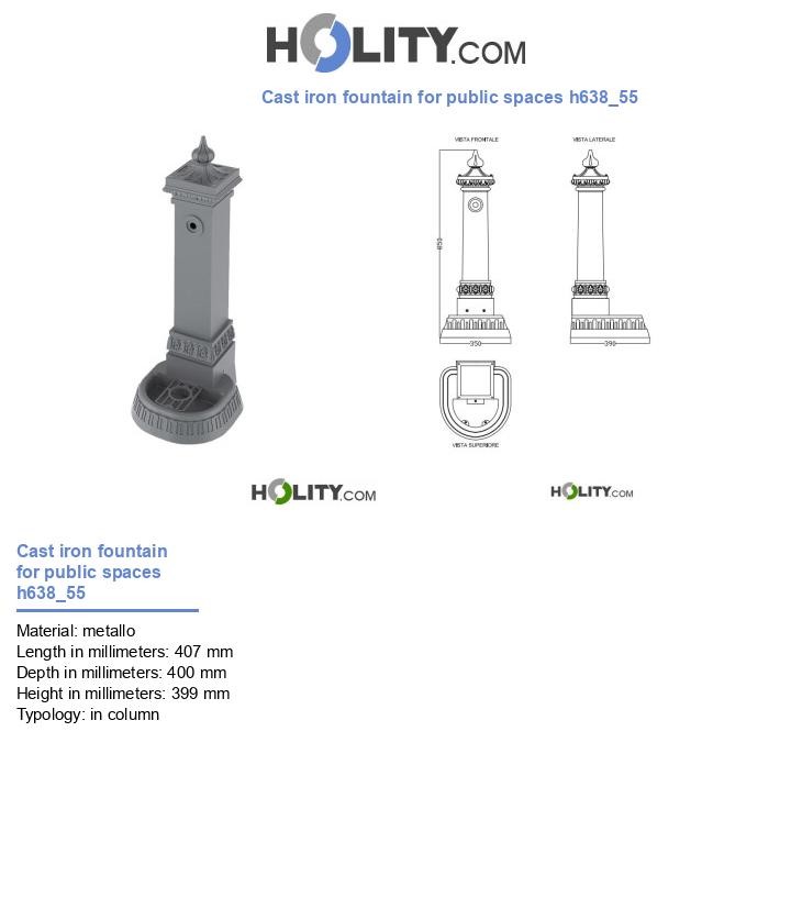 Cast iron fountain for public spaces h638_55