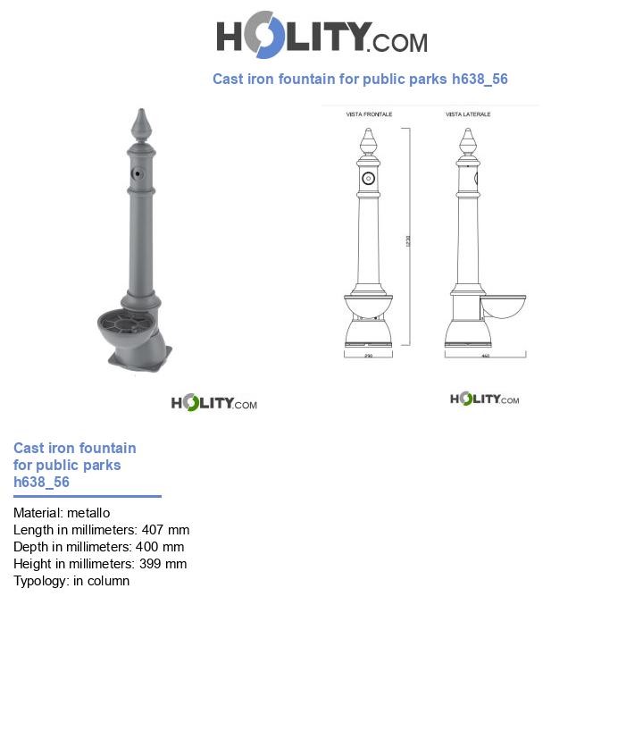 Cast iron fountain for public parks h638_56
