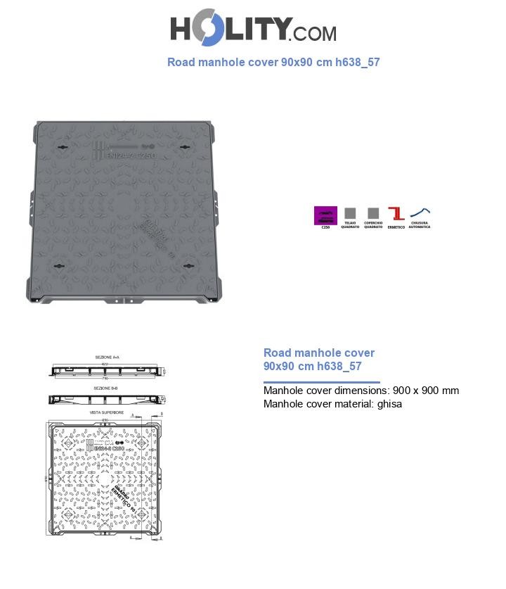 Road manhole cover 90x90 cm h638_57