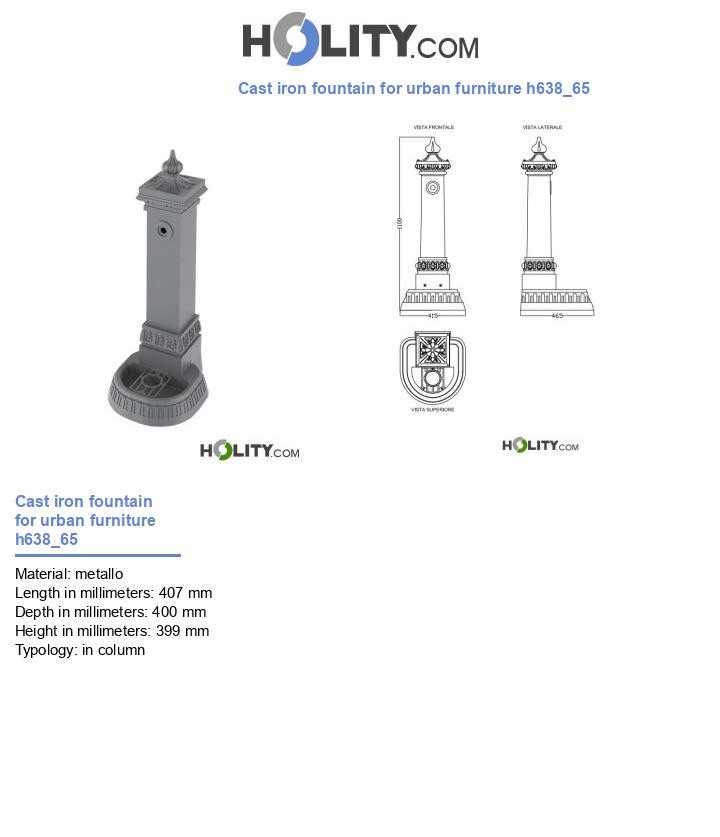 Cast iron fountain for urban furniture h638_65