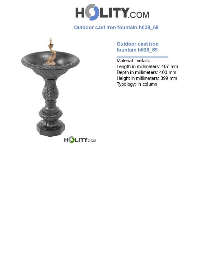 Outdoor cast iron fountain h638_69