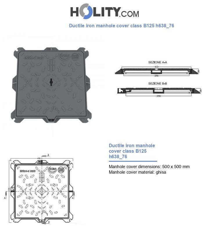 Ductile iron manhole cover class B125 h638_76