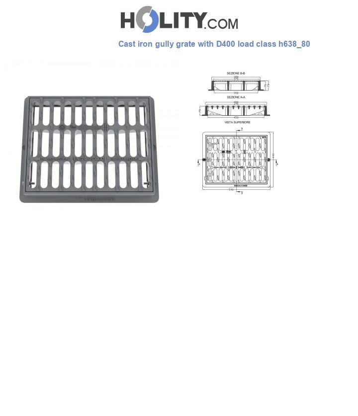Cast iron gully grate with D400 load class h638_80