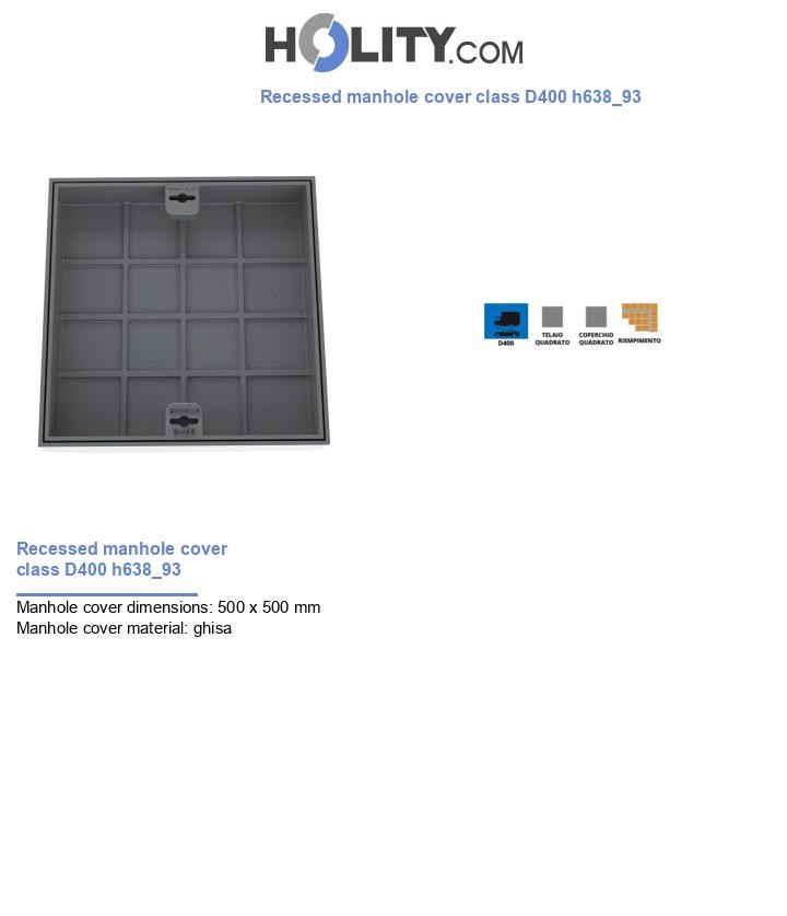 Recessed manhole cover class D400 h638_93