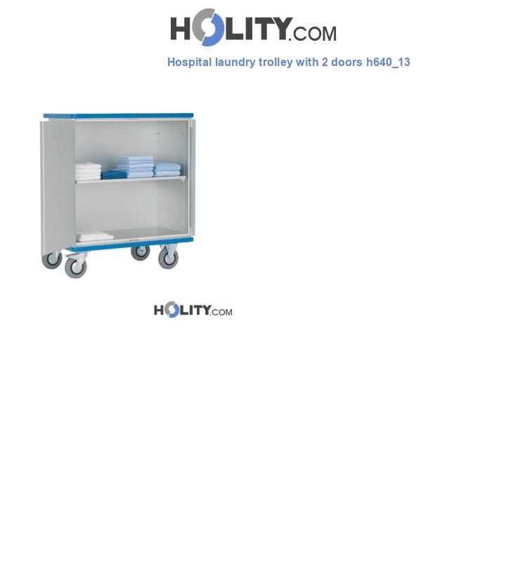 Hospital laundry trolley with 2 doors h640_13