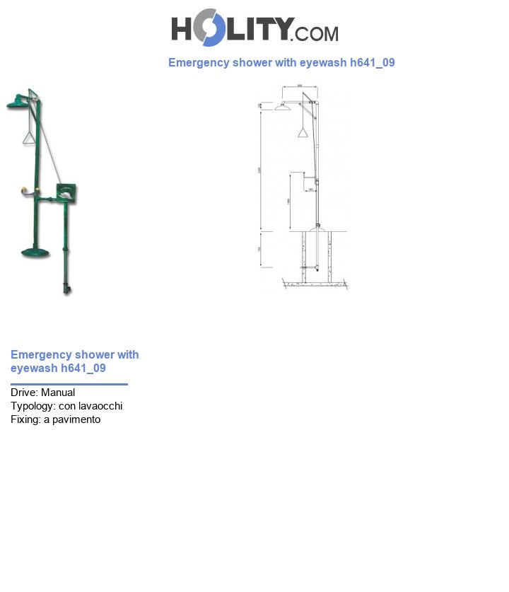 Emergency shower with eyewash h641_09