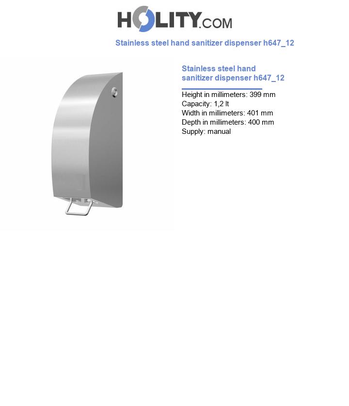 Stainless steel hand sanitizer dispenser h647_12