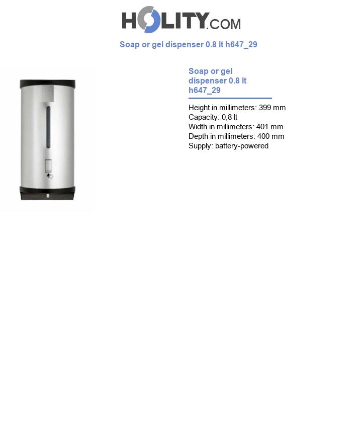 Soap or gel dispenser 0.8 lt h647_29
