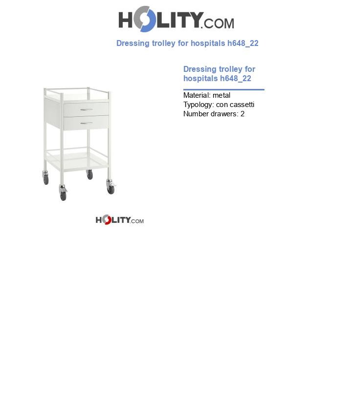 Dressing trolley for hospitals h648_22